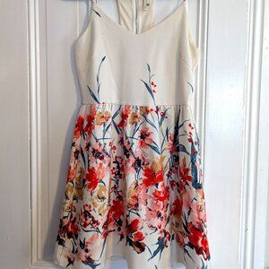 Pink Owl Apparel Dress, Ivory/Pink/Multicolor, Small (Modcloth)